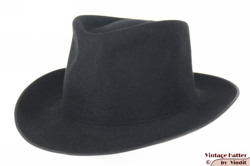 © VintageHatter.com | h-9017-57-61 Gleufhoed Heda zwart vilt 57 Gleufhoed Heda zwart vilt 57