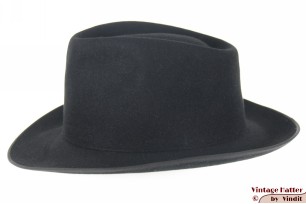 © VintageHatter.com | h-9017-57-61 Gleufhoed Heda zwart vilt 57 Gleufhoed Heda zwart vilt 57