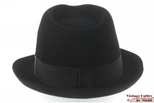 © VintageHatter.com | h-9017-57-62 Gleufhoed Mayser zwart vilt 57 Gleufhoed Mayser zwart vilt 57