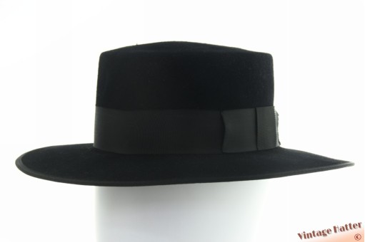 Andalusische flat top Spaanse Córdoba hoed van Alta Calidad zwart vilt 57 Andalusische flat top Spaanse Córdoba hoed van Alta Calidad zwart vilt 57