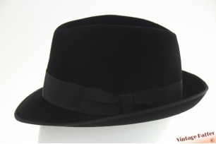 © VintageHatter.com | h-9017-58-56 Fedora Mayser-Milz black felt 58 Fedora Mayser-Milz black felt 58