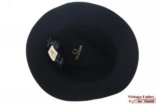 Fedora Brixton Messer short brim black felt 57-58 [New]