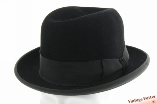Homburg hoed Firenzi zwart geborsteld vilt 56 Homburg hoed Firenzi zwart geborsteld vilt 56