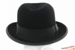 © VintageHatter.com | hb-9017-56-10 Homburg hoed Firenzi zwart geborsteld vilt 56 Homburg hoed Firenzi zwart geborsteld vilt 56