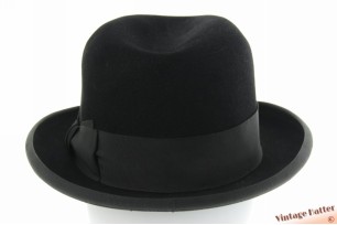 © VintageHatter.com | hb-9017-56-10 Homburg hoed Firenzi zwart geborsteld vilt 56 Homburg hoed Firenzi zwart geborsteld vilt 56