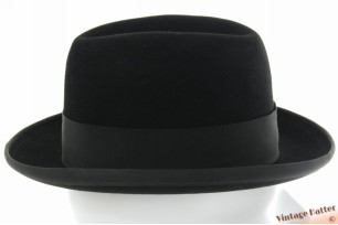 © VintageHatter.com | hb-9017-56-10 Homburg hoed Firenzi zwart geborsteld vilt 56 Homburg hoed Firenzi zwart geborsteld vilt 56