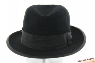 © VintageHatter.com | hb-9017-57-20 Homburg hat Mayser black felt 57 Homburg hat Mayser black felt 57