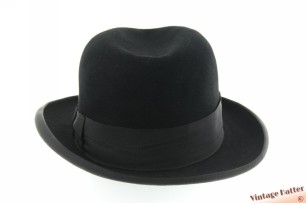 © VintageHatter.com | hb-9017-57-20 Homburg hat Mayser black felt 57 Homburg hat Mayser black felt 57