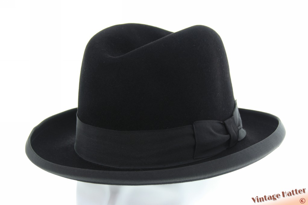 Homburg hoed Palatin zwart vilt 57,5