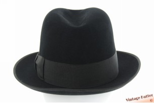 Homburg hat Diplomat black brushed felt 57