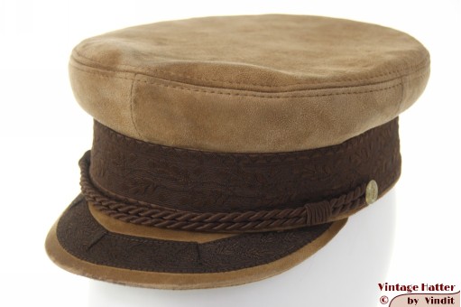 Kapiteinspet Prinz Heinrich beige bruin suède leer 55 (S) Kapiteinspet Prinz Heinrich beige bruin suède leer 55 (S)