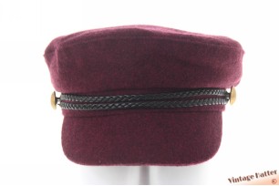 Kapiteinspet bordeaux paars wol mix 53,5 (XXS)