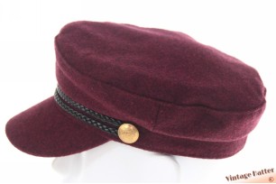 Kapiteinspet bordeaux paars wol mix 53,5 (XXS)