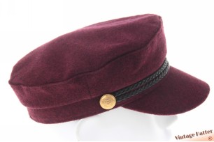 Kapiteinspet bordeaux paars wol mix 53,5 (XXS)