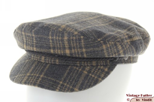 Kapiteinspet Brixton Fiddler Cap grijsblauw beige 60 [nieuw]