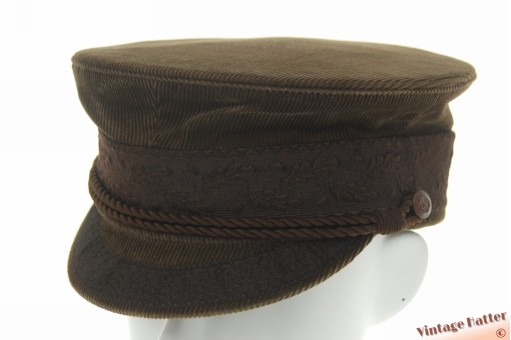 Kapiteinspet Prinz Heinrich bruin ribfluweel 55 (S) Kapiteinspet Prinz Heinrich bruin ribfluweel 55 (S)