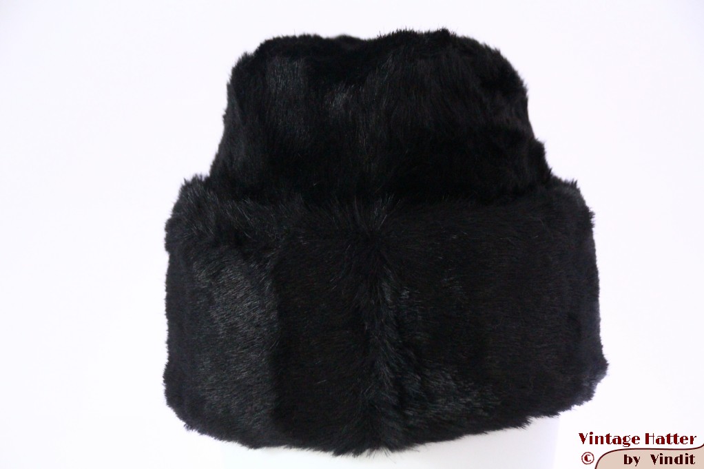Faux fur hat Seven black 57 [new]