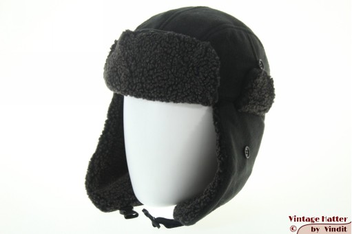 Aviator cap black fleece 58 [New]