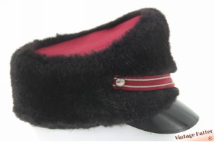 Marching Band hat red with faux fur 55,5 (S)
