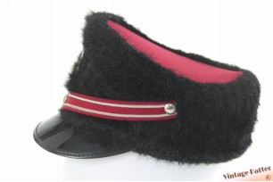 Marching Band hat red with faux fur 55,5 (S)