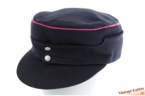 Cadet uniformpet donkerblauw wol met roze bies 58,5