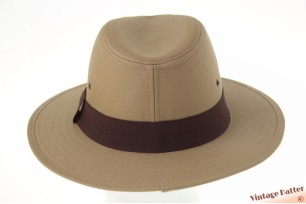 Outdoor fedora beige brown cotton with brown band 58 [new]