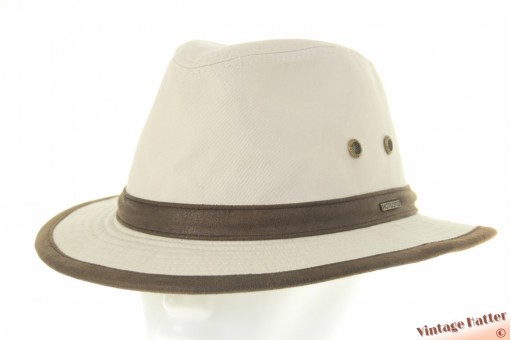 Outdoor fedora Hatland Wadson beige white cotton 61,5 (XL) [new]