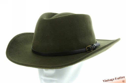 Outback gleufhoed Heather Eden olijfgroen wolvilt 61 (XL) [nieuw]