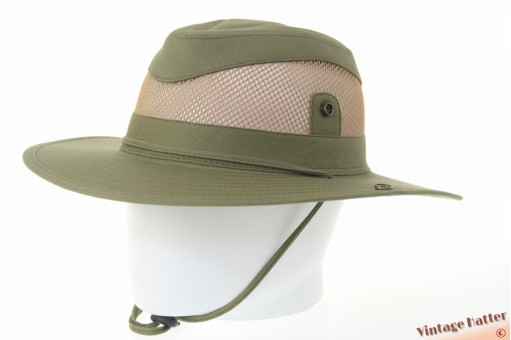 Ventilating Australian type outdoor hat mossgreen cotton and mesh 59 [new]
