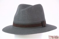 Outdoor gleufhoed Hawkins blauwig grijs linnen 61 (XXL) [nieuw]
