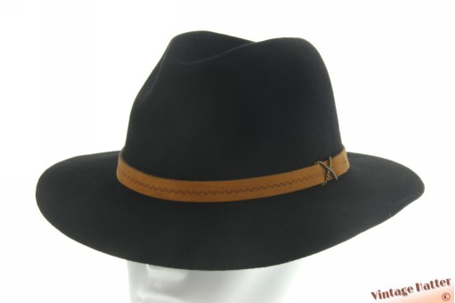 Outdoor gleufhoed Stanton zwart haarvilt 59,5 Outdoor gleufhoed Stanton zwart haarvilt 59,5