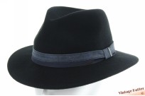 Outdoor fedora Stetson Traveller black woolfelt with blue band 63 (XXL) [new]