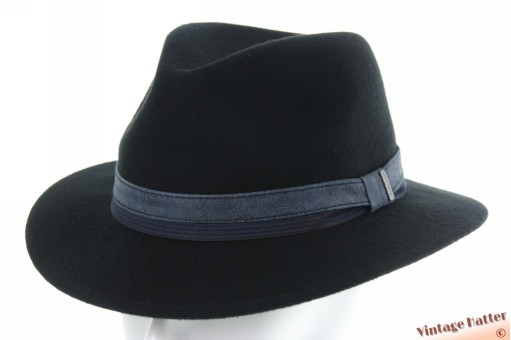 Outdoor gleufhoed Stetson Traveller zwart wolvilt met blauwe band 61 (XL) [nieuw]