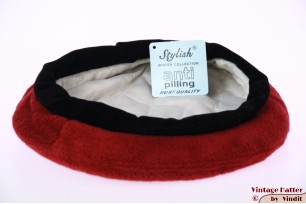 Winter alpino baret Fushi donker rood fleece met wintervoering 57-60 [nieuw]