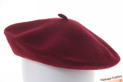 Alpino Beret burgundy dark red woven 53-58 [new]