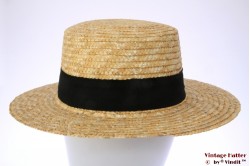 Boater hat Hawkins yellow straw 56 [new]
