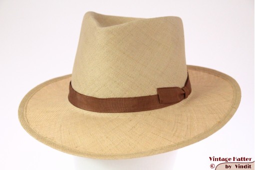 Brixton Limited Verona tan fine straw hat 56 [New Sample]