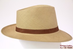 Brixton Limited Verona tan fine straw hat 56 [New Sample]