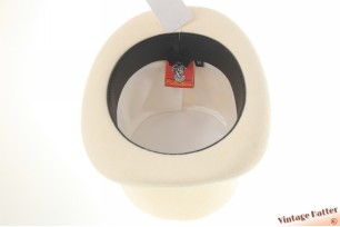 Hoge hoed ecru ivoorwit wolvilt 58 - 58,5 (L) [nieuw]