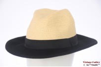 Fedora beige paper & black felt 57 Fedora beige paper & black felt 57
