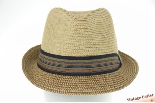 Zomer trilby hoed beige bruin (beige kroon) papier mix 56-57 [nieuw]