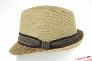 Zomer trilby hoed beige bruin (beige kroon) papier mix 56-57 [nieuw]