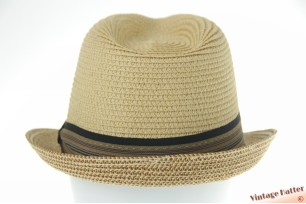 Zomer trilby hoed beige bruin (beige kroon) papier mix 56-57 [nieuw]