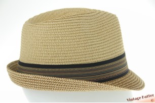 Zomer trilby hoed beige bruin (beige kroon) papier mix 56-57 [nieuw]