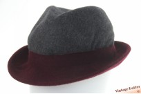 Gerestylde trilby Loft bordeaux paars en grijs vilt 57