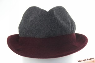 Gerestylde trilby Loft bordeaux paars en grijs vilt 57