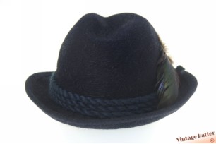 Klassieke trilby Reich donker blauw haarvilt met veren 56