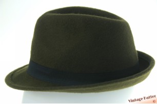 © VintageHatter.com | u-6014-56-1 Fedora green felt with feathers 56 Fedora green felt with feathers 56