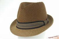 Summer trilby hat beige brown (brown crown) paper mix 55-56 [new]