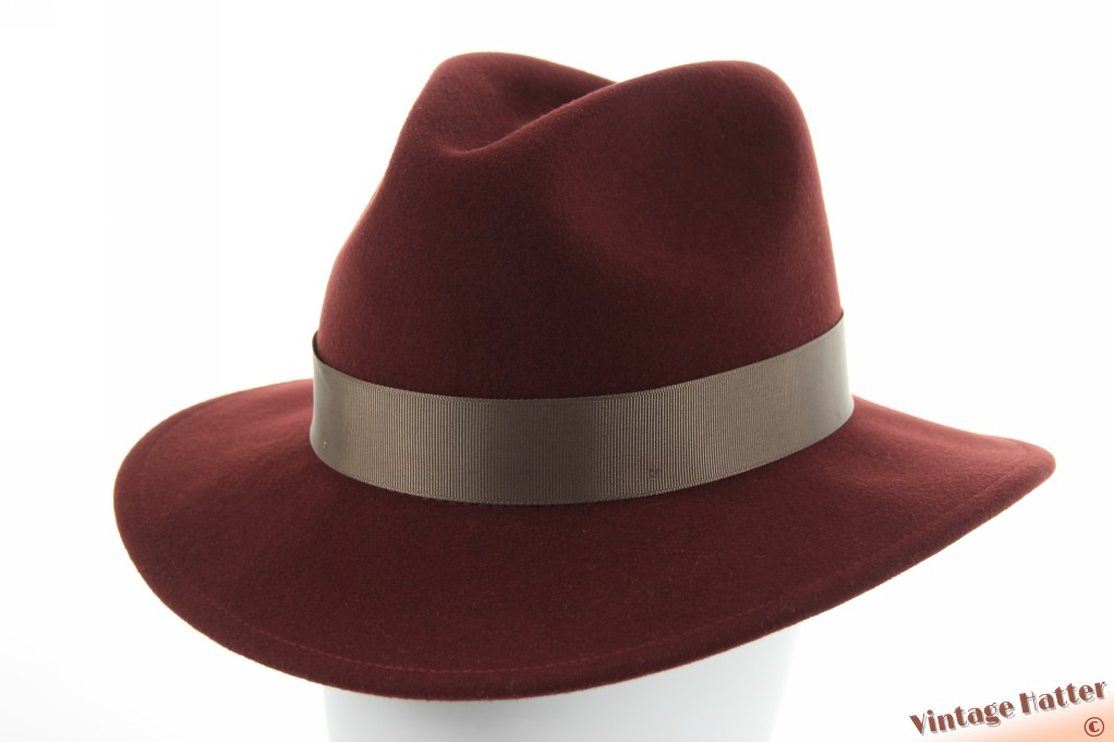 Gleufhoed Betmar Sawyer aubergine bruin wolvilt 56-57 [nieuw]